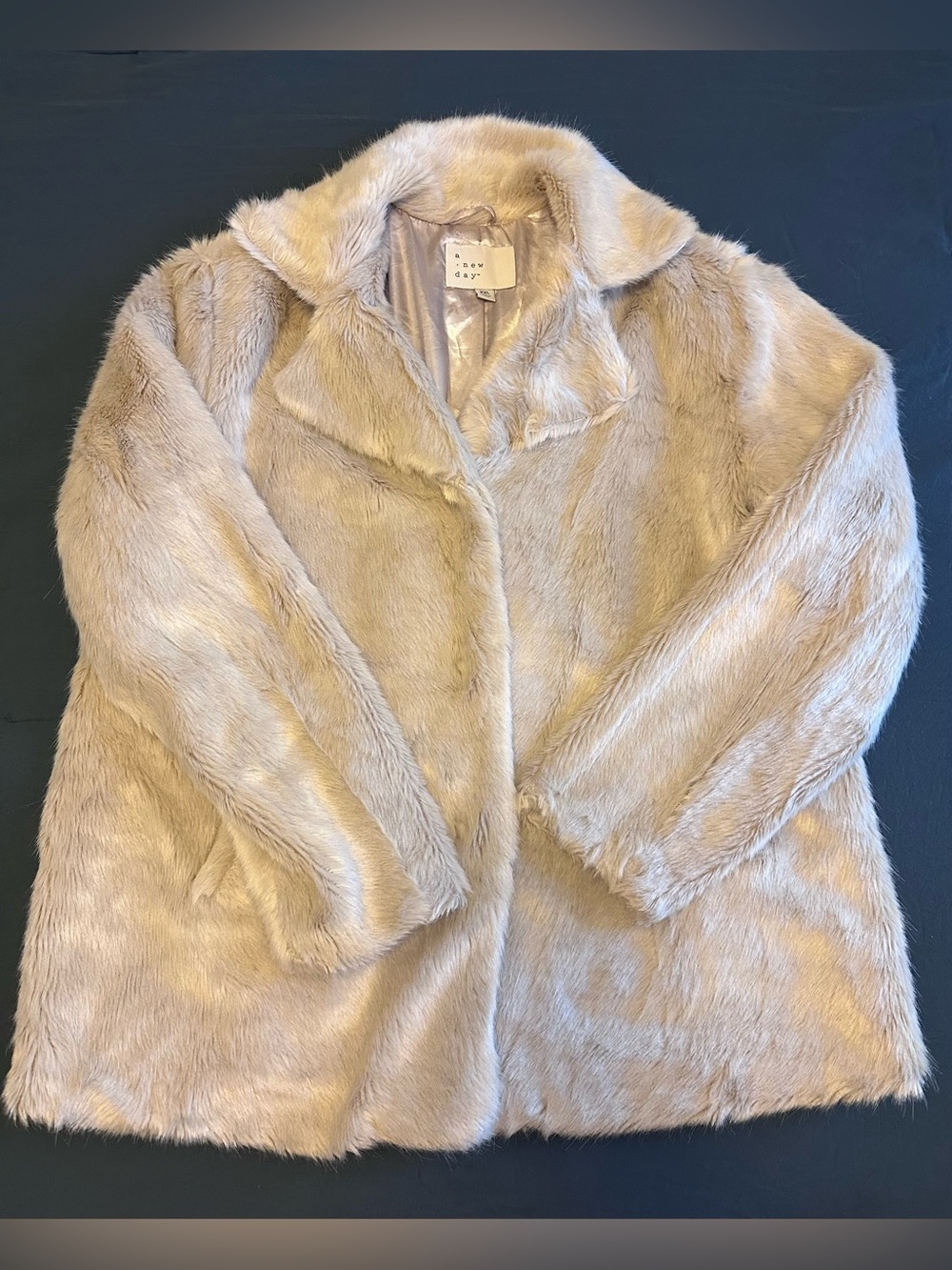 a new day Cozy Faux Fur Teddy Jacket in Light Beige - Size XXL